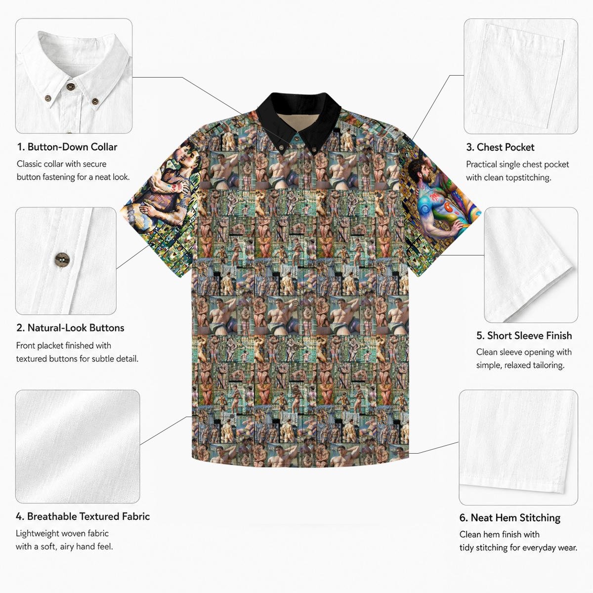 The Bathers Club — All-Over Print Slub Cotton Shirt - Image 6
