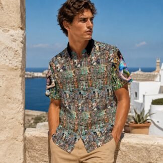 The Bathers Club — All-Over Print Slub Cotton Shirt