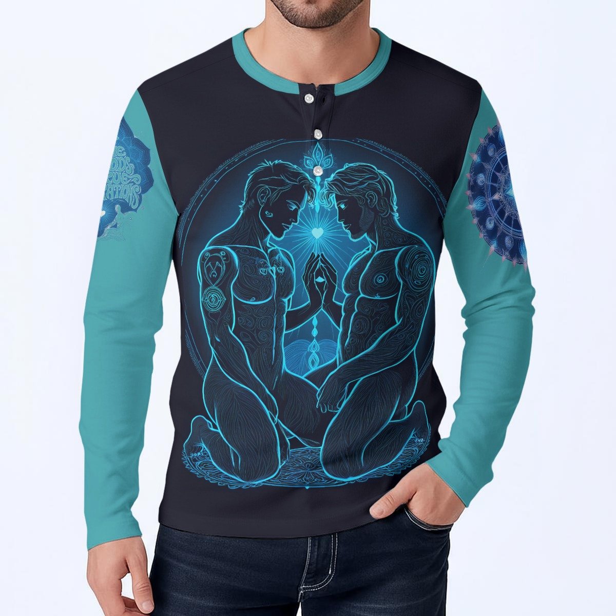 Two Men, One Light Long-Sleeve Henley