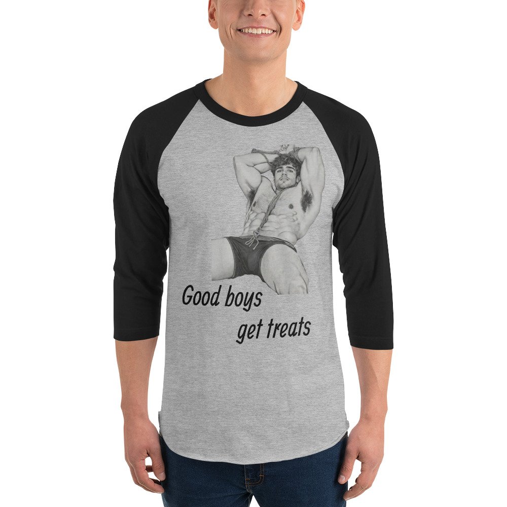Good Boys Get Treats - 3/4 sleeve raglan shirt (pup version) - Image 2