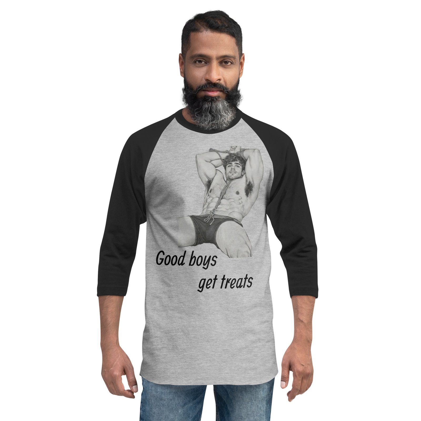 Good Boys Get Treats - 3/4 sleeve raglan shirt (pup version) - Image 3